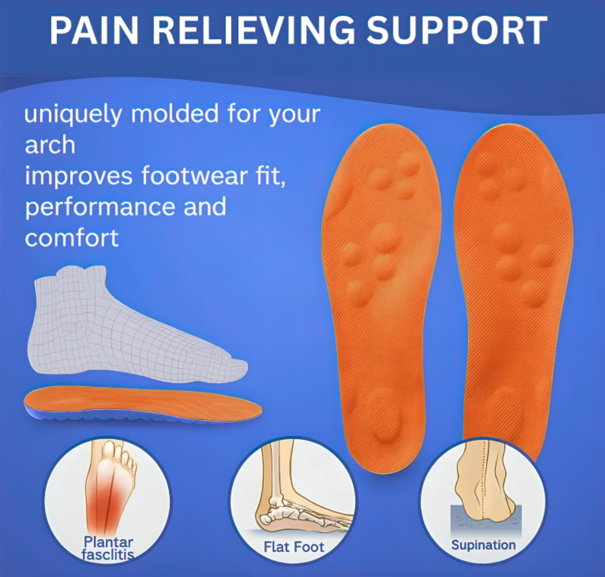 Pain – Relief Massage Insoles (4D Technology)